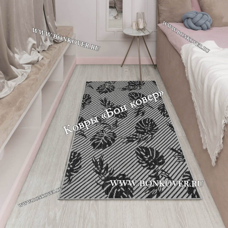 Безворсовый ковер дизайн 120 серый