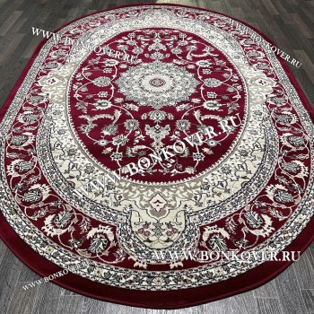 Турецкий Ковер Медальон дизайн 70 Красный Овальный