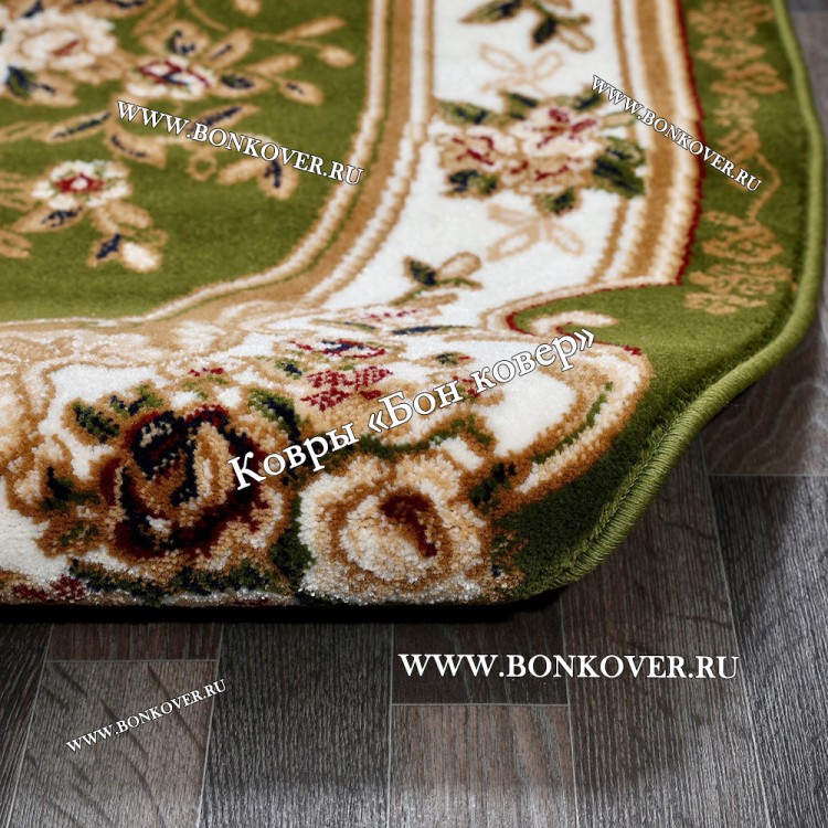 РОССИЙСКИЙ ЖАККАРДОВЫЙ КОВЕР МЕДАЛЬОН ЗЕЛЕНЫЙ ОВАЛЬНЫЙ