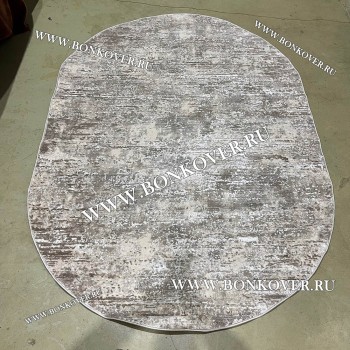 Современный Турецкий Ковер Дизайн 191 Бежево-коричневый Овал