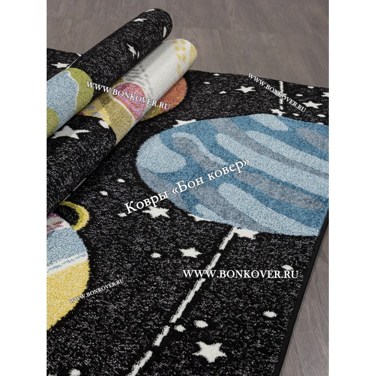 Ковер Для Детской Черный С Планетами