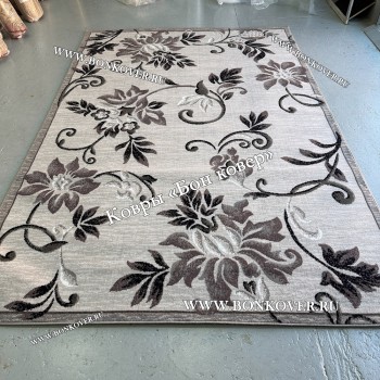 Ковер Лайт Карпет New 2 Дизайн 10 Серый с сиреневым прямоугольный