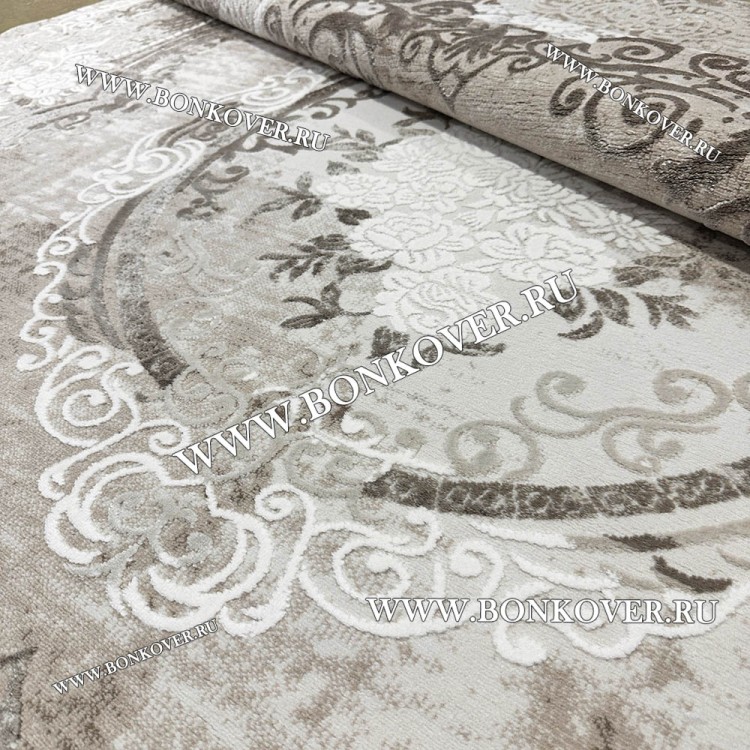 Турецкий Ковер Для Гостиной Дизайн 04 Бежево-Коричневый Прямоугольный