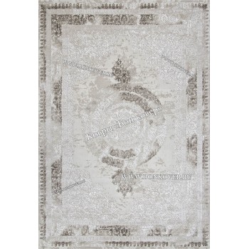 Классический ковер дизайн 104 Белый с бежевым